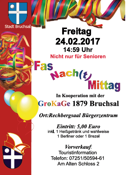 Flyer Fastnacht am 24. Februar 2017