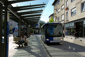 Rendezvous Bruchsal. Hier treffen sich alle Buslinien, hier kann man umsteigen.