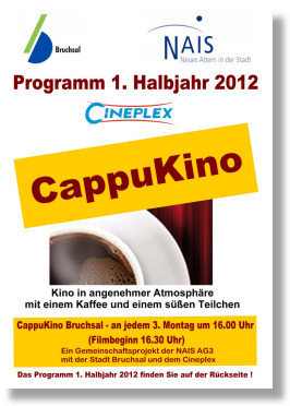 Flyer CappuKino 1. Halbjahr 2012 vorn. Design  (c) Volker Falkenstein