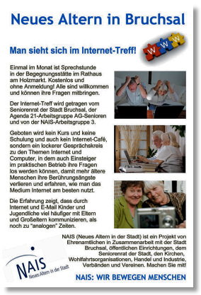 Vorderseite des Internet-Treff-Flyers