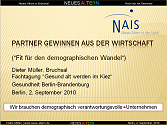 Vortrag Dieter M�ller, Partner gewinnen aus der Wirtschaft - Fit f�r den demographischen Wandel
