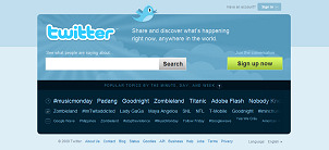 Twitter Homepage. Klicken Sie für ein größeres Bild.