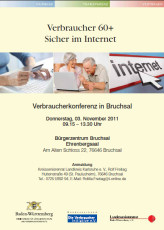 Plakat Verbraucherkonferenz "Sicher im Internet". Bruchsal 2011. Klicken Sie.